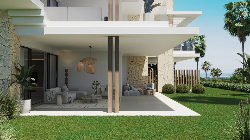 Apartamenty z widokiem na morze w Esteponie — zdjęcie