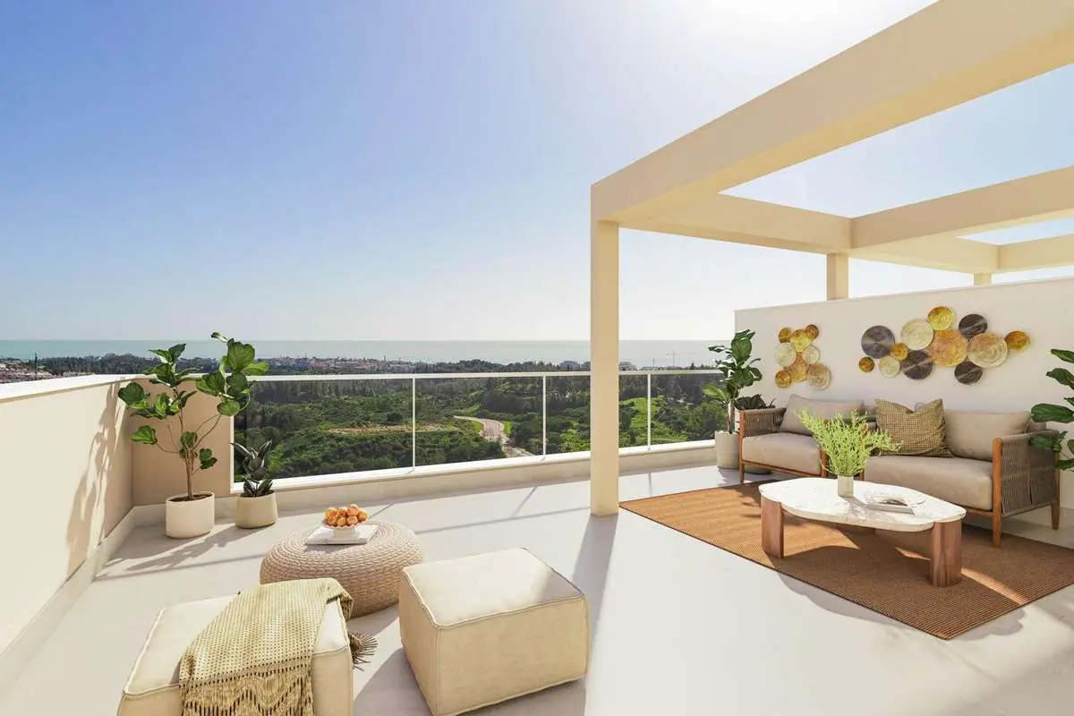 Penthouse z widokiem na morze w Mijas
