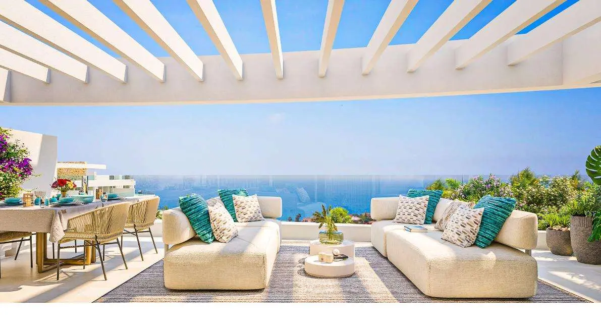 Penthouse z widokiem na morze w Mijas