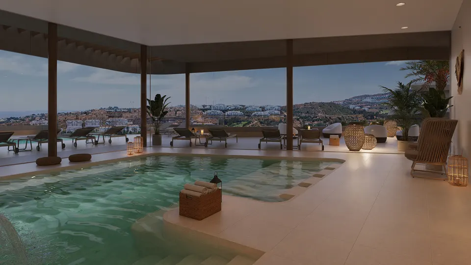 Apartamenty z prywatnym tarasem w Mijas Costa — zdjęcie