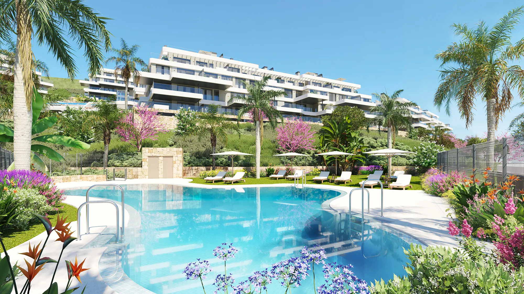 Apartamenty z widokiem na pole golfowe w Mijas Costa