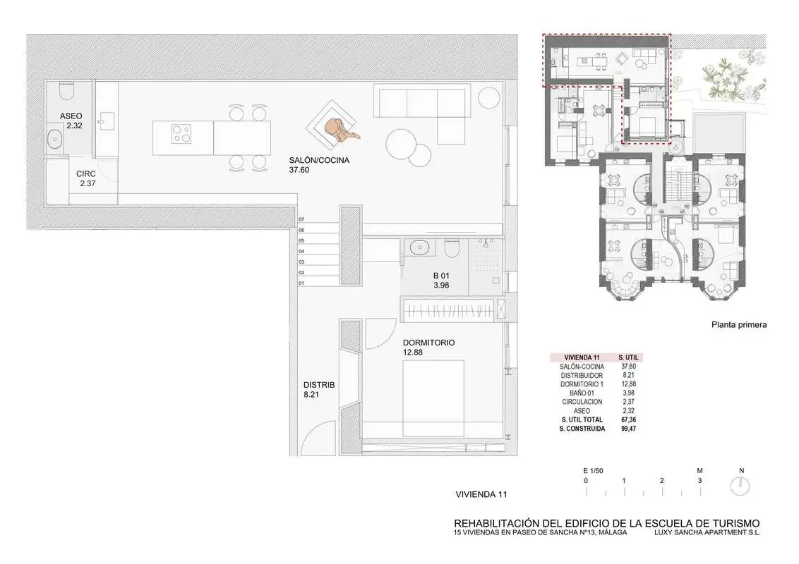 Apartament z widokiem na ogród w Maladze