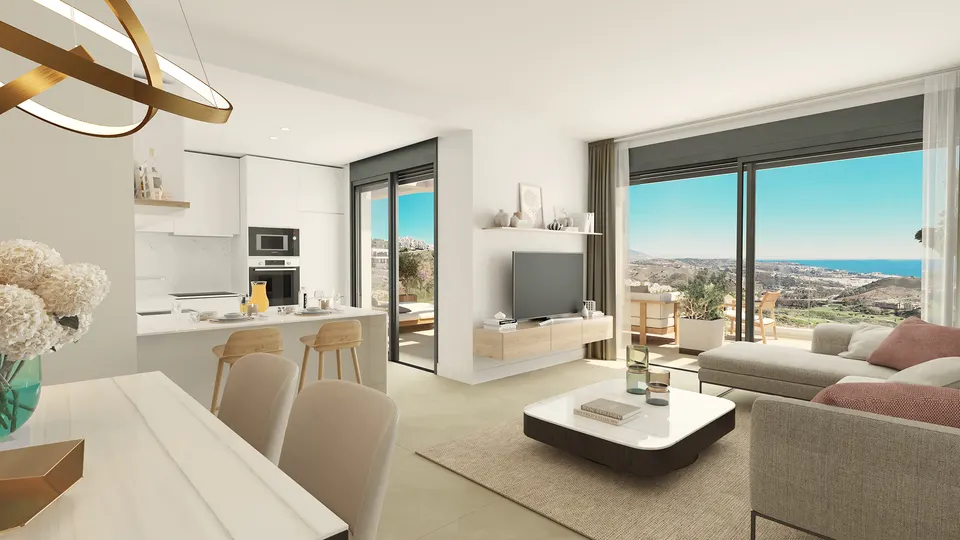 Apartamenty z widokiem na pole golfowe w Mijas Costa — zdjęcie