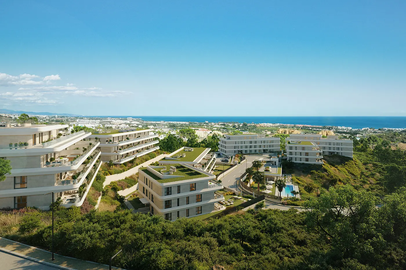 Apartamenty z widokiem na morze w Esteponie