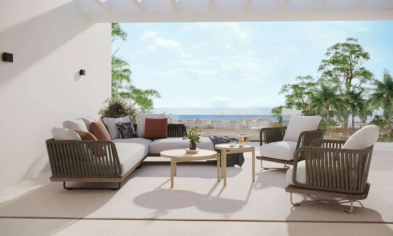 Penthouse z widokiem na morze w Esteponie