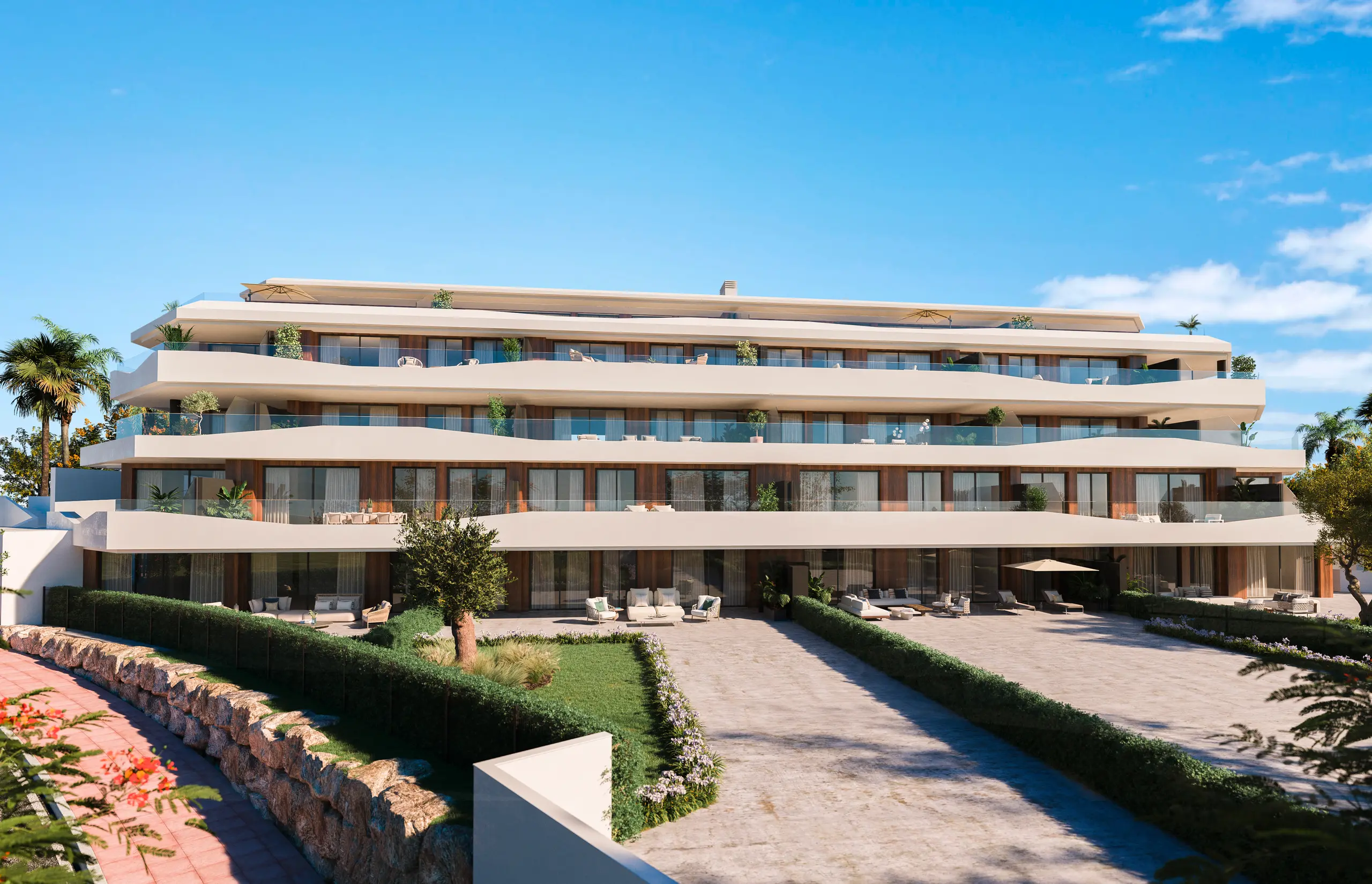 Apartamenty z basenem w Benalmádenie Pueblo
