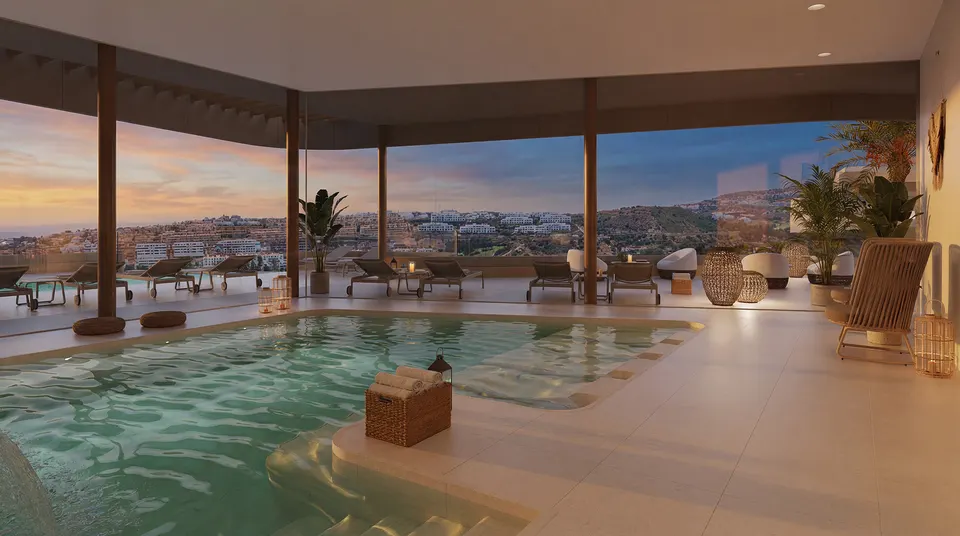 Apartamenty z prywatnym tarasem w Mijas Costa — zdjęcie