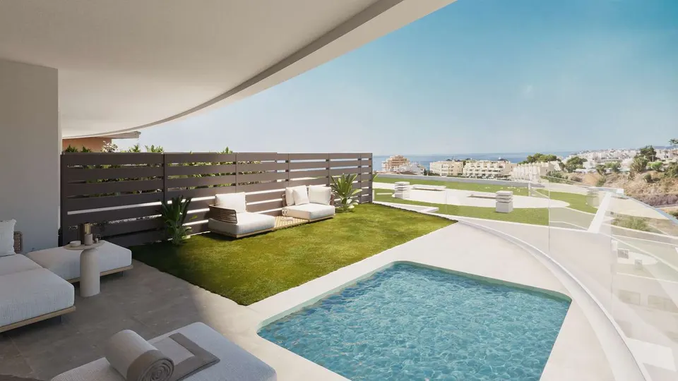 Apartamenty z widokiem na morze w Benalmádena Pueblo — zdjęcie