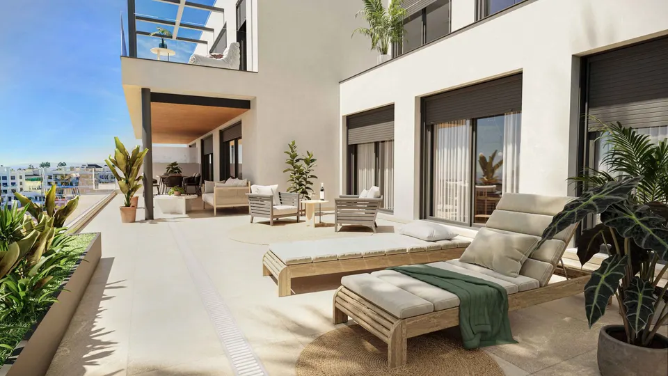 Apartamenty z basenem w Esteponie — zdjęcie