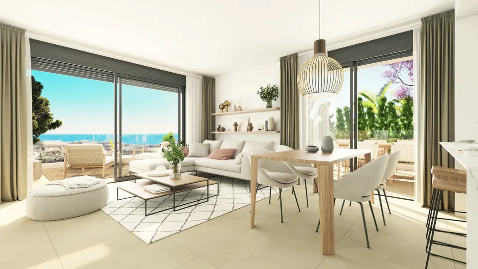 Apartamenty z widokiem na pole golfowe w Mijas Costa — zdjęcie