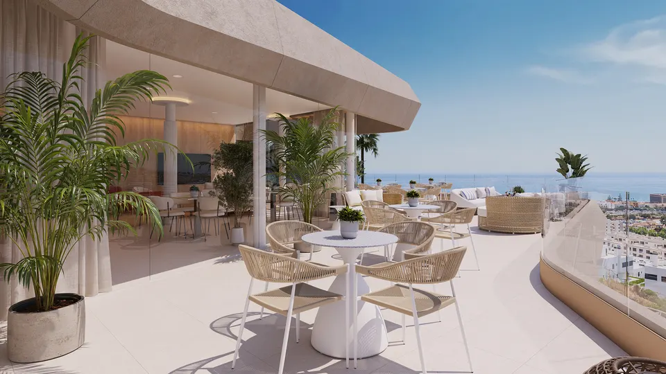 Apartamenty z prywatnym tarasem w Mijas Costa — zdjęcie